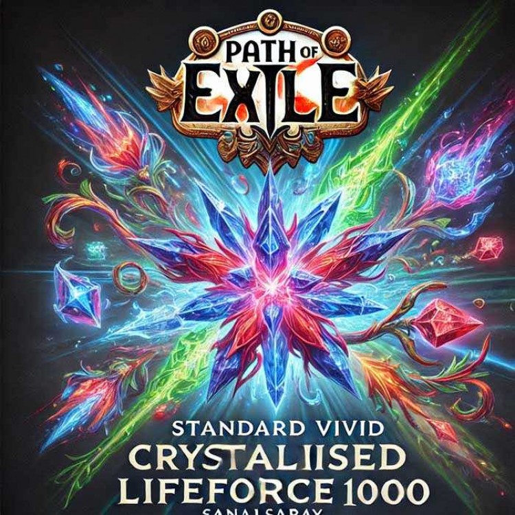 Path of Exile Standard Vivid Crystallised Lifeforce 1000 uygun fiyat hızlı teslimat Sanalsaray in-game currency action RPG instant delivery secure shopping