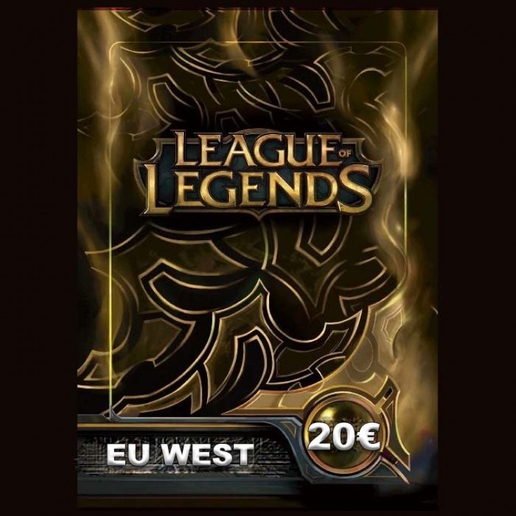 League of Legends 20 Euro Gift Card EU West League of Legends dijital oyun hızlı teslimat uygun fiyat Sanalsaray hediye kartı şampiyonlar kostümler oyun içi içerik indirimli League of Legends kartı